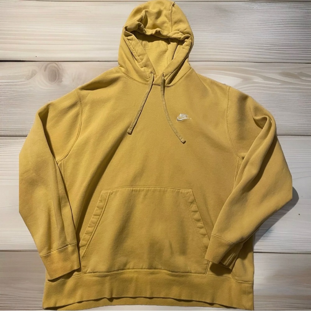 Nike Hoodie Men’s XL Yellow Pullover Sweatshirt Solid Color